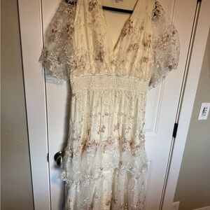 Baltic Born Cream Floral Maxi Dress